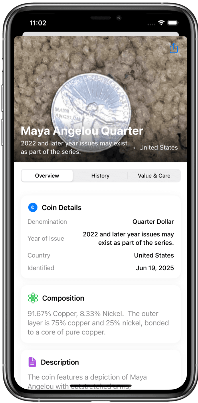 Coin Identifier App Interface